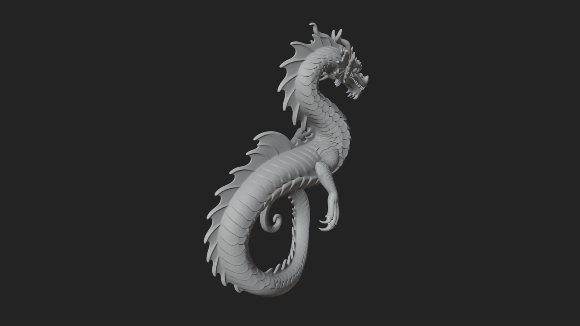 Sea Serpent Dragon Statue Design 3 3D Print Model 3D Model