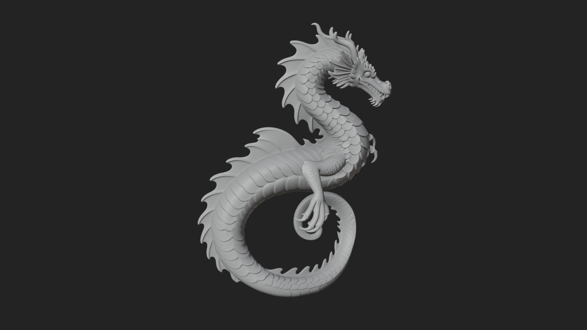 Sea Serpent Dragon Statue Design 3 3D Print Model 3D Model