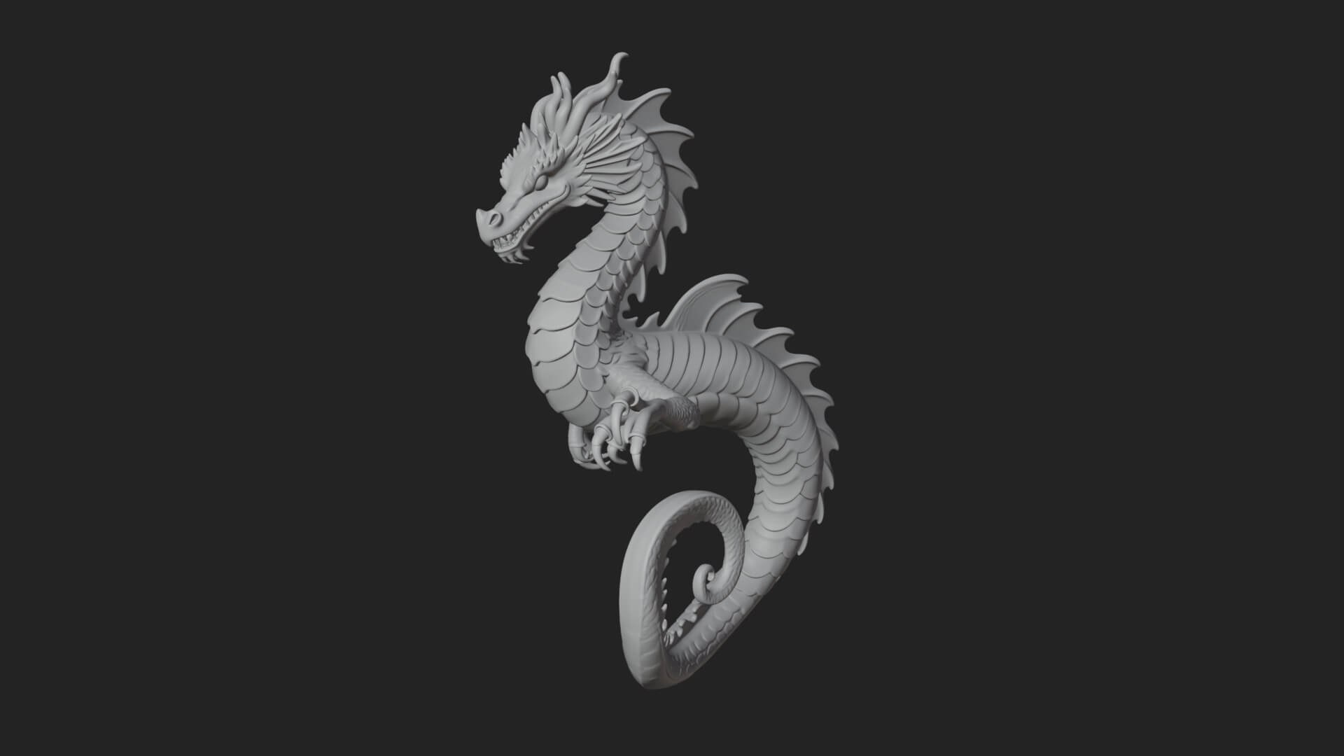 Sea Serpent Dragon Statue Design 3 3D Print Model 3D Model