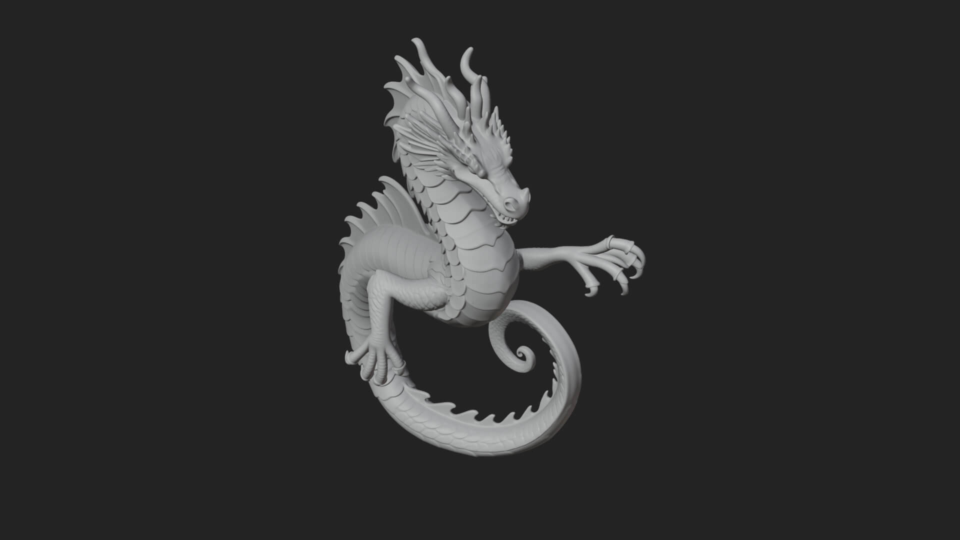 Sea Serpent Dragon Statue Design 3 3D Print Model 3D Model