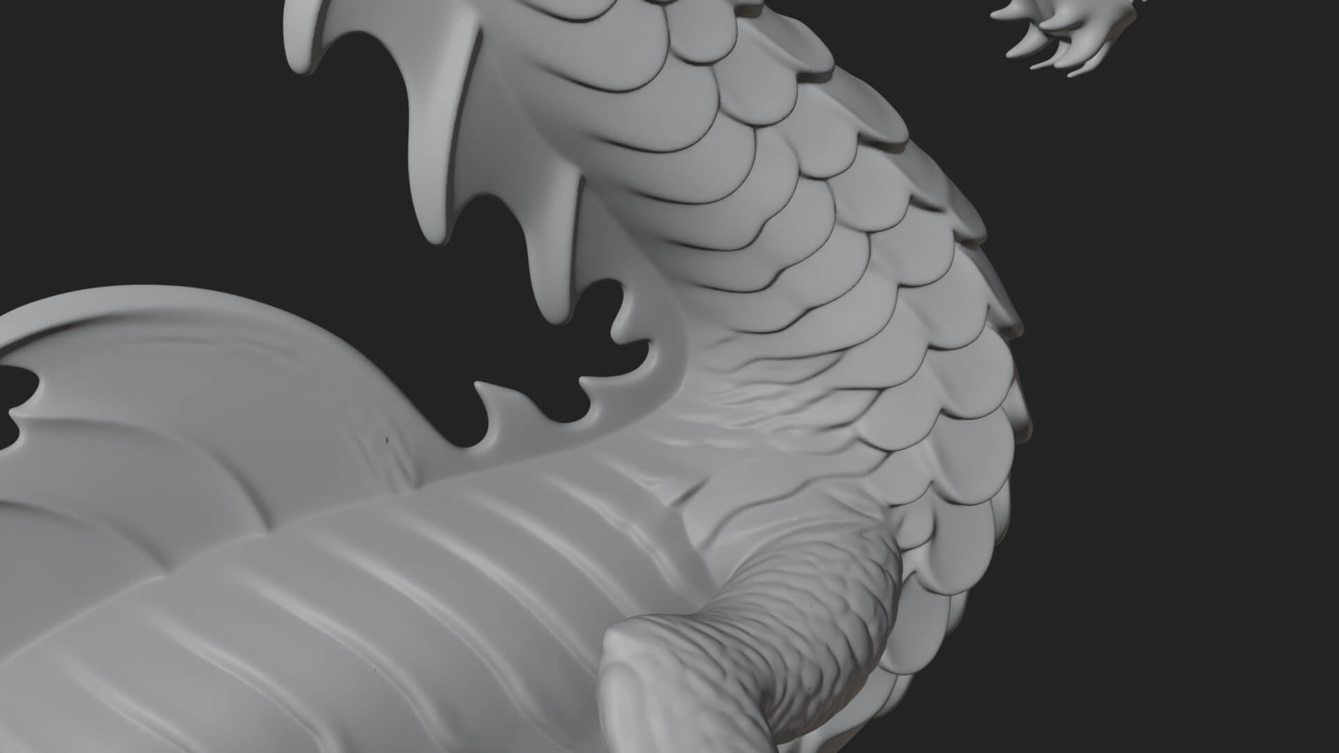 Sea Serpent Dragon Statue Design 3 3D Print Model 3D Model