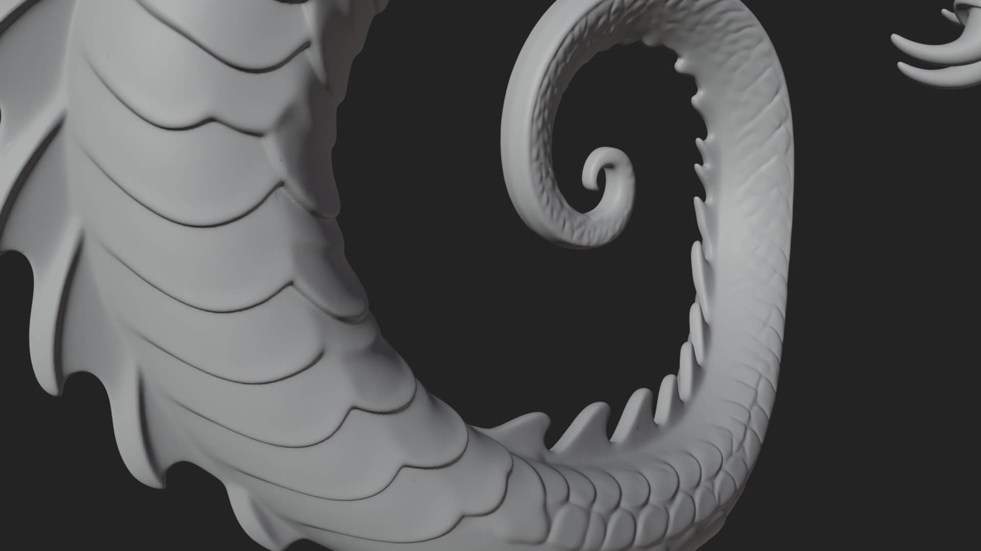 Sea Serpent Dragon Statue Design 3 3D Print Model 3D Model