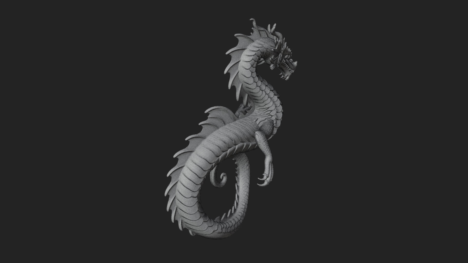Sea Serpent Dragon Statue Design 3 3D Print Model 3D Model