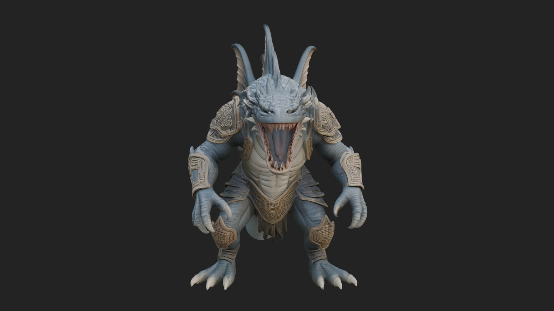 Sea Serpent Dragon Statue Design 4 3D Print Model 3D Model