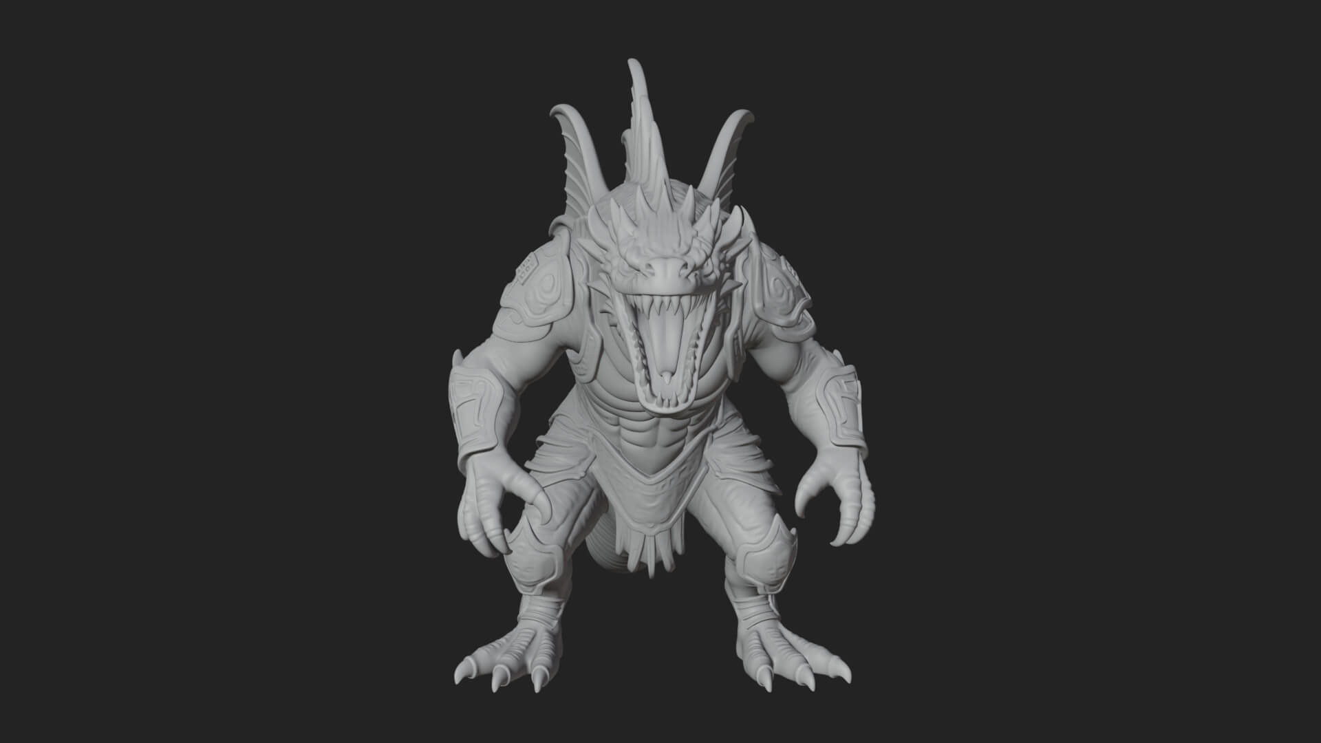 Sea Serpent Dragon Statue Design 4 3D Print Model 3D Model
