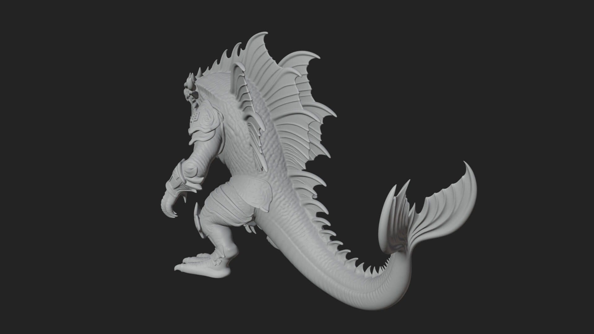 Sea Serpent Dragon Statue Design 4 3D Print Model 3D Model