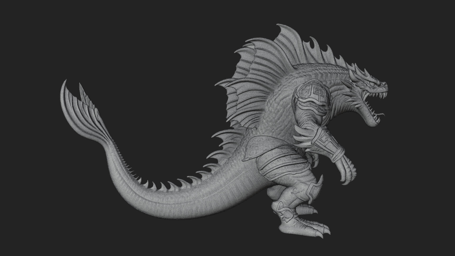Sea Serpent Dragon Statue Design 4 3D Print Model 3D Model