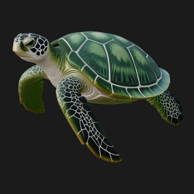 Sea Turtle Statue Design 11 3D Print Model