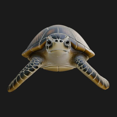 Sea Turtle Statue Design 6 3D Print Model