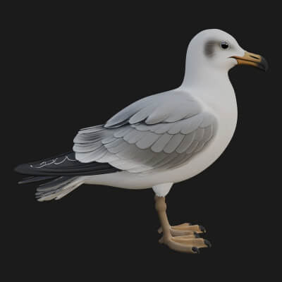 Seagull Bird Statue Design 1 3D Print Model