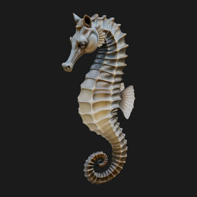 Seahorse Statue Design 1 3D Print Model