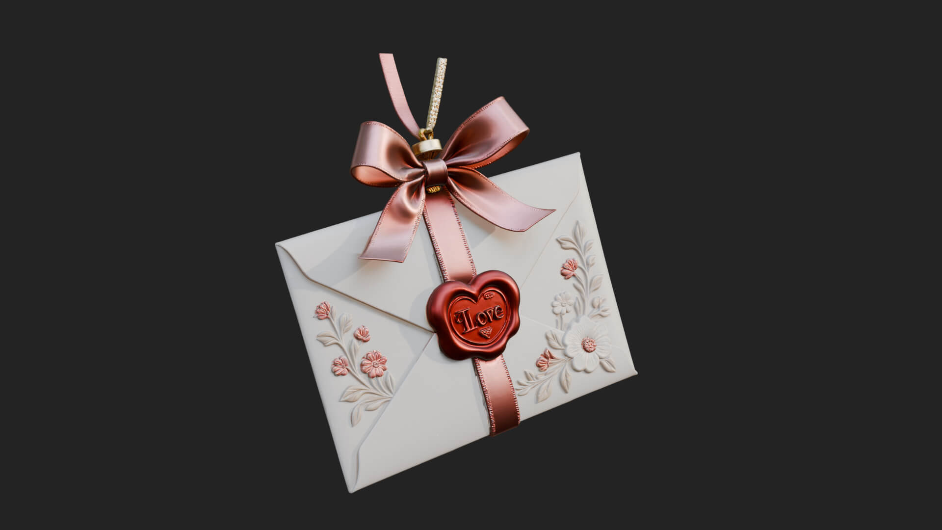 Sealed Love Letter Ornament Design 1 3D Print Model 3D Model