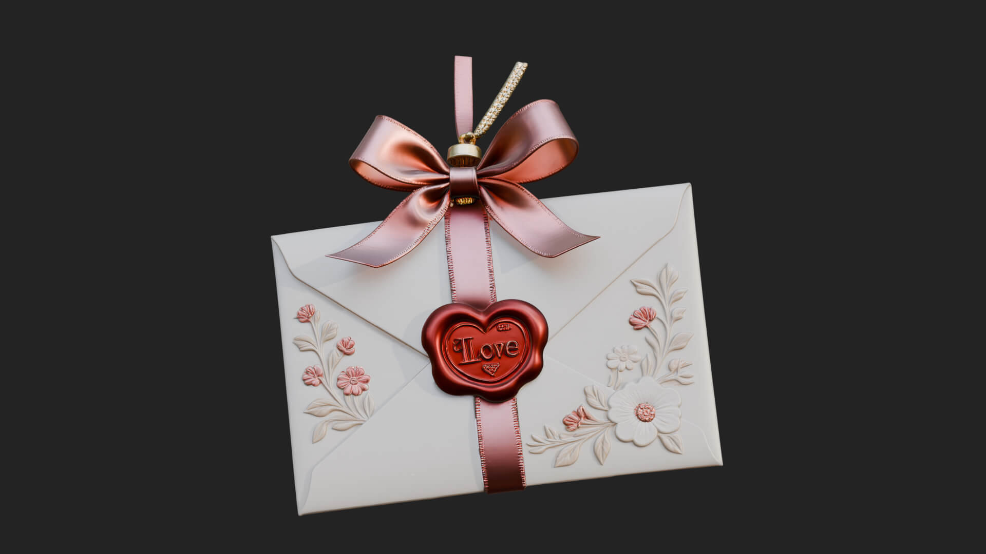 Sealed Love Letter Ornament Design 1 3D Print Model 3D Model