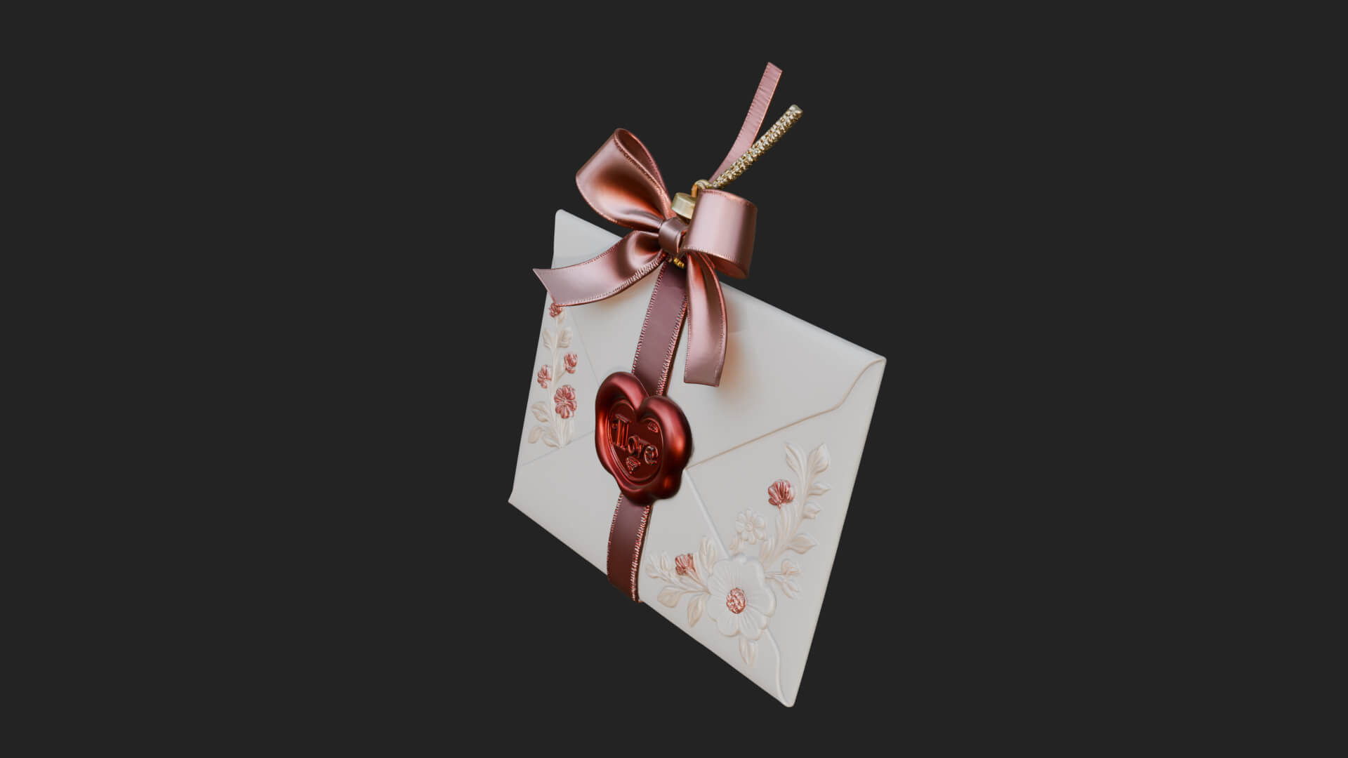 Sealed Love Letter Ornament Design 1 3D Print Model 3D Model