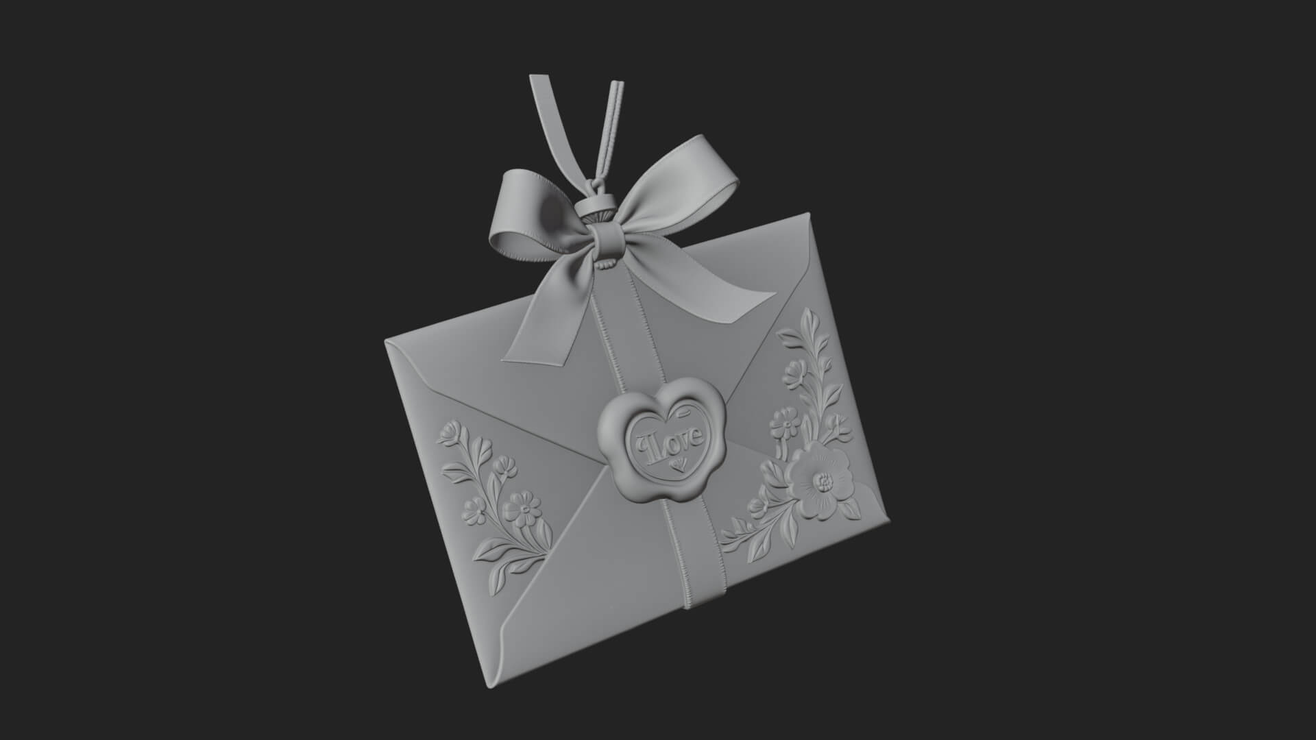 Sealed Love Letter Ornament Design 1 3D Print Model 3D Model