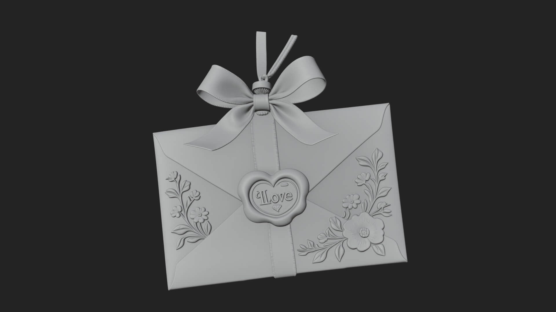 Sealed Love Letter Ornament Design 1 3D Print Model 3D Model