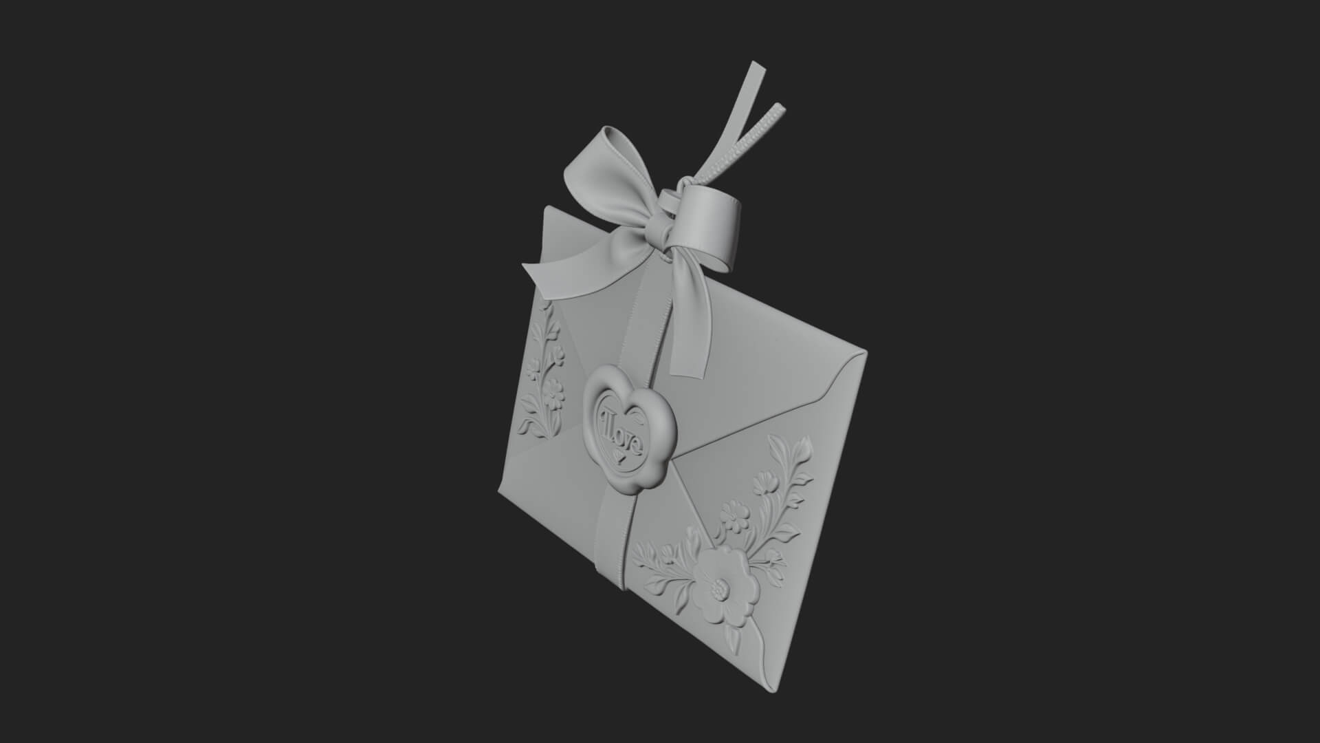 Sealed Love Letter Ornament Design 1 3D Print Model 3D Model