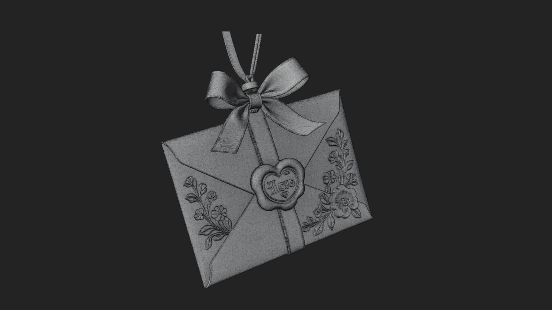 Sealed Love Letter Ornament Design 1 3D Print Model 3D Model