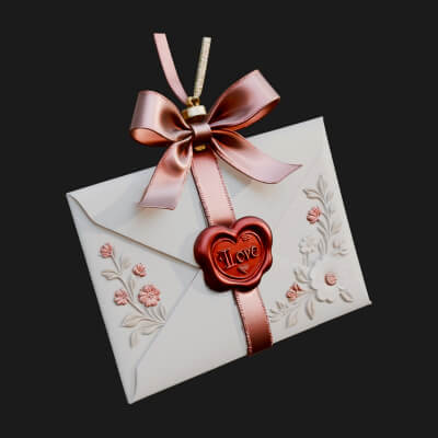 Sealed Love Letter Ornament Design 1 3D Print Model