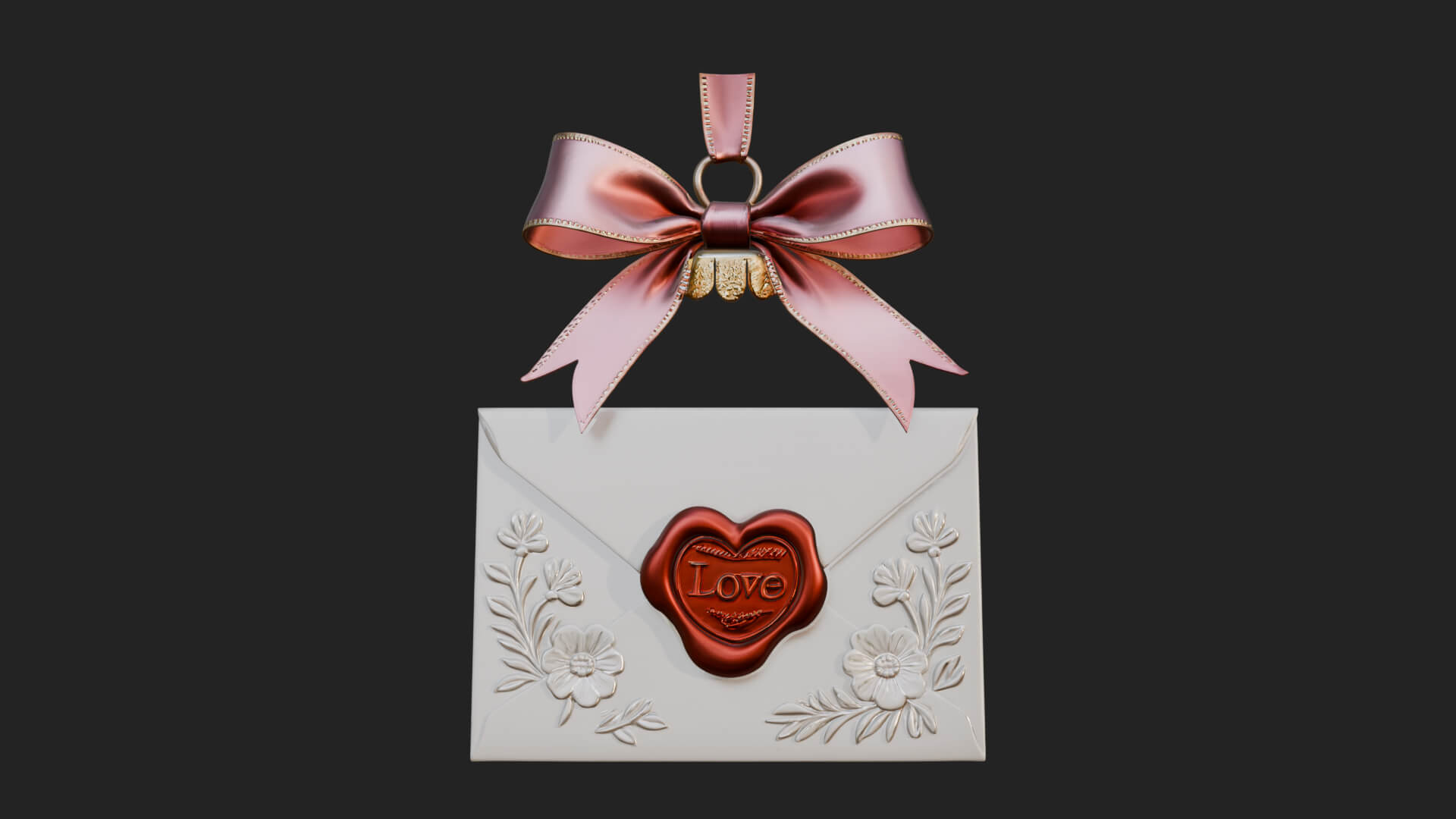 Sealed Love Letter Ornament Design 2 3D Print Model 3D Model