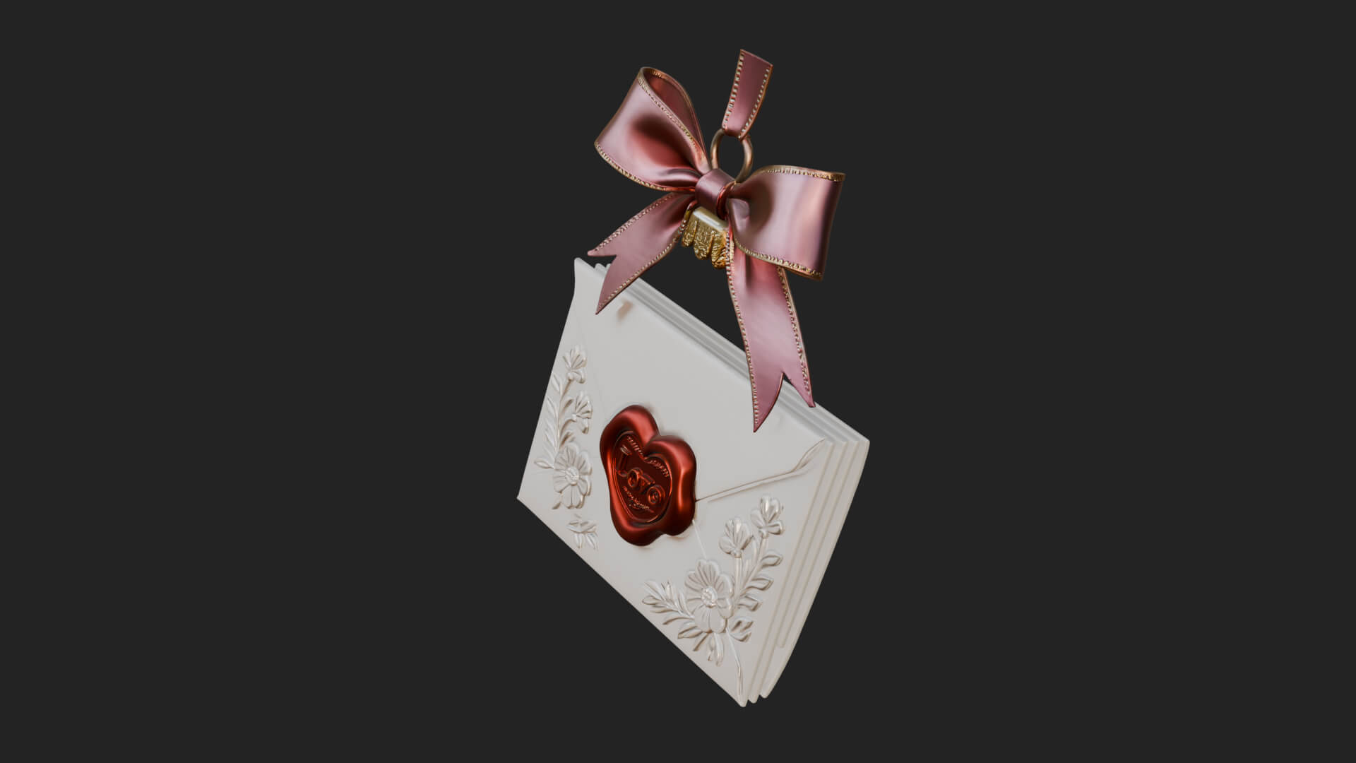 Sealed Love Letter Ornament Design 2 3D Print Model 3D Model