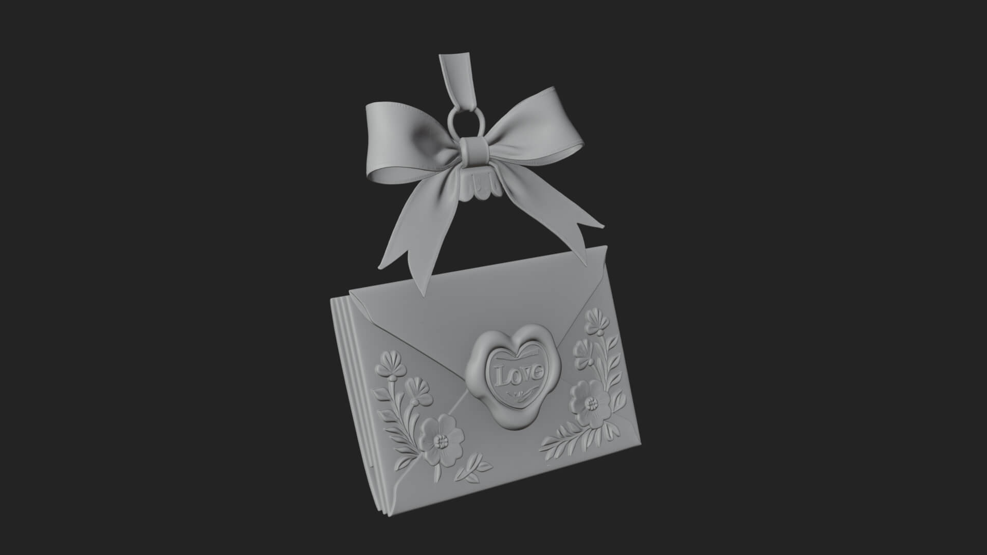 Sealed Love Letter Ornament Design 2 3D Print Model 3D Model