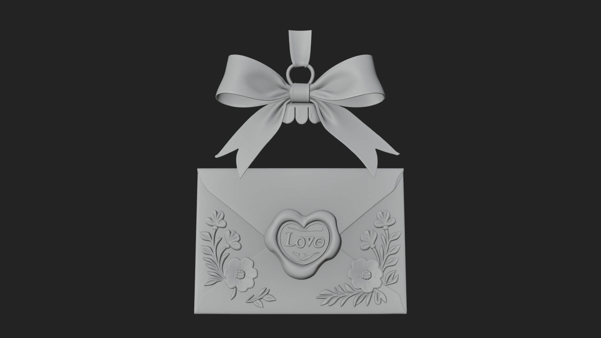 Sealed Love Letter Ornament Design 2 3D Print Model 3D Model