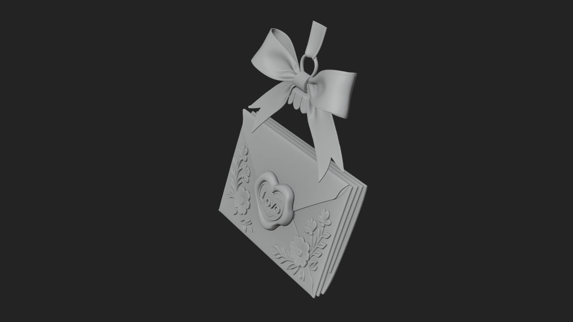 Sealed Love Letter Ornament Design 2 3D Print Model 3D Model