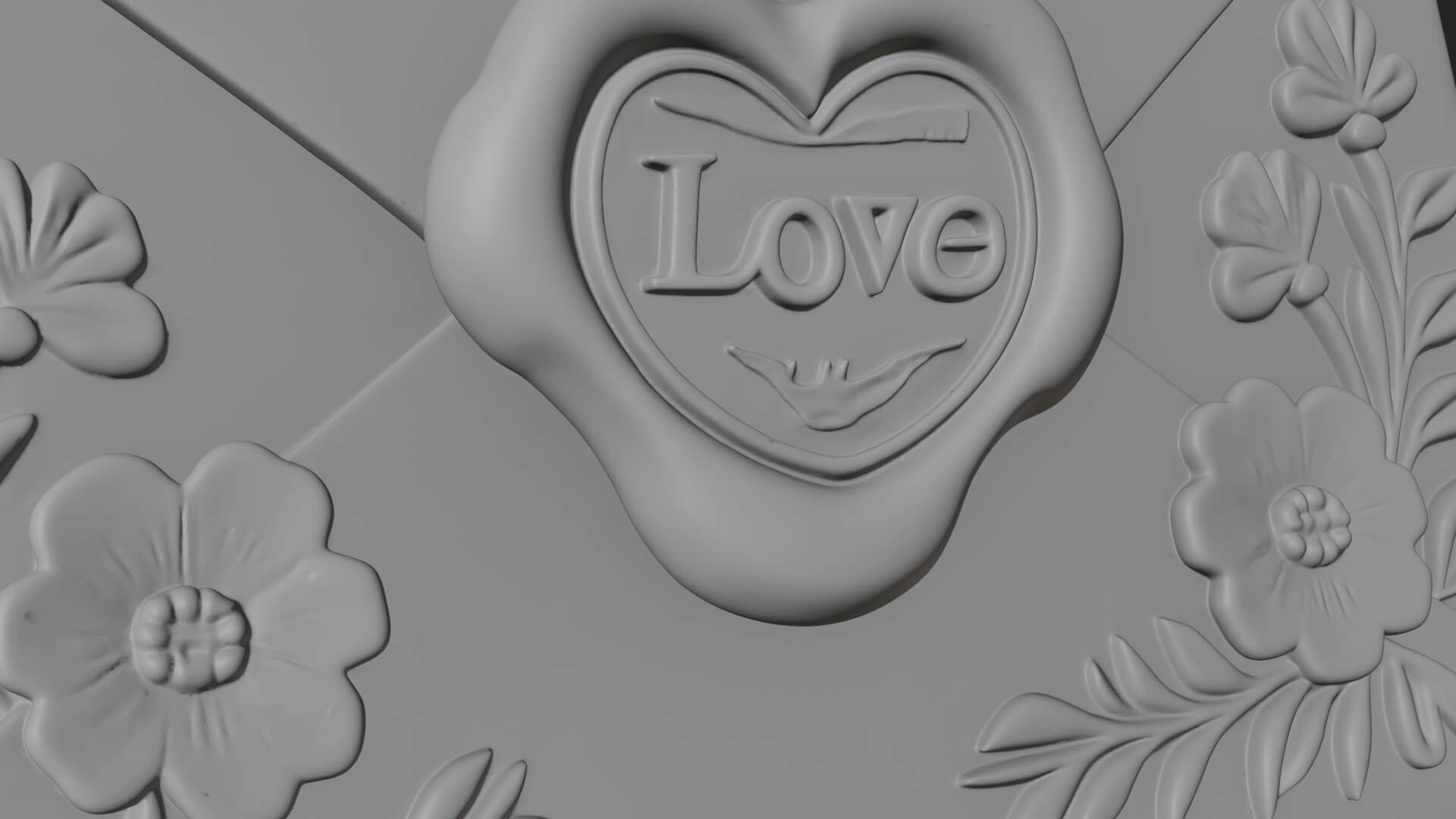 Sealed Love Letter Ornament Design 2 3D Print Model 3D Model