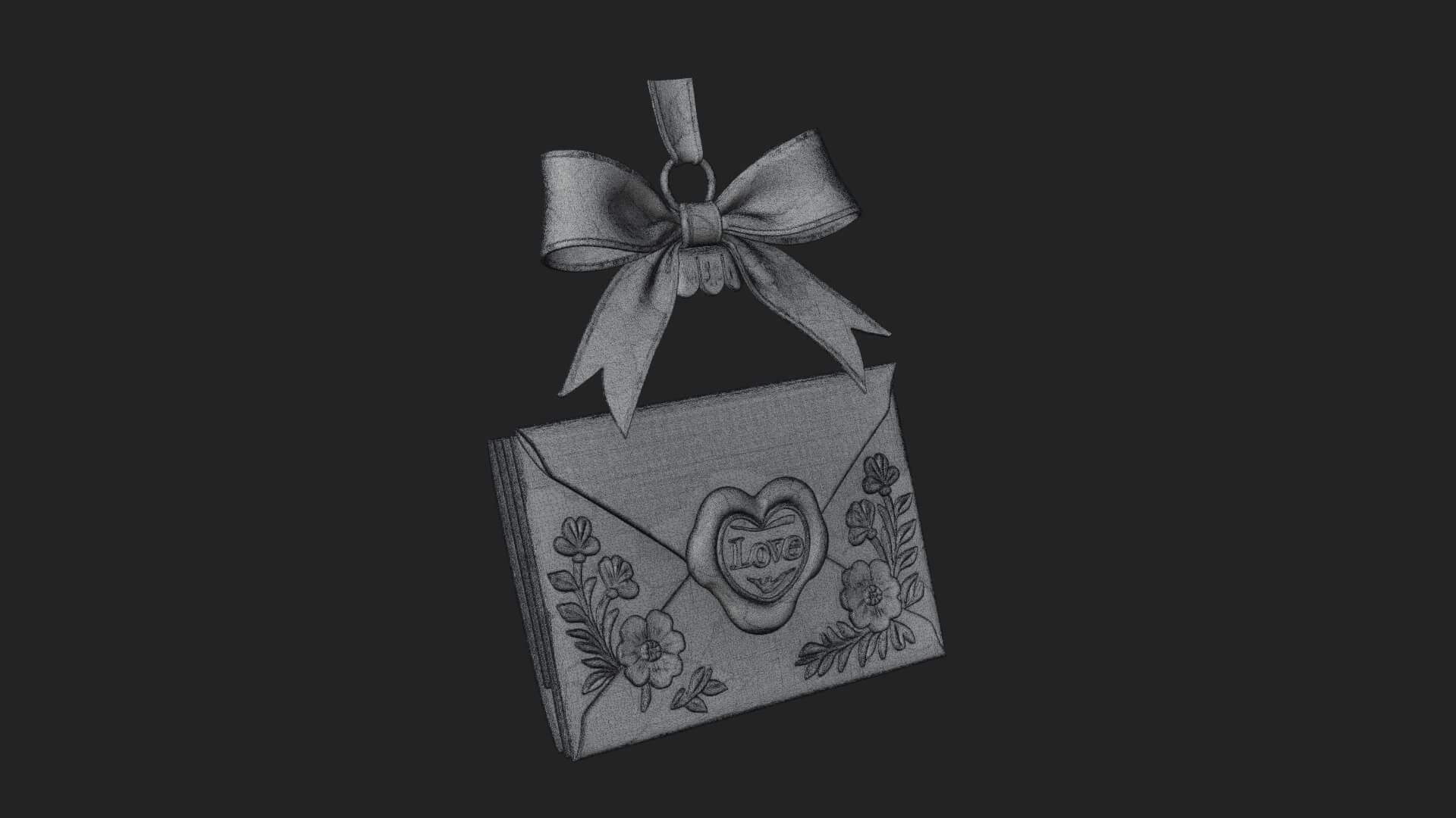 Sealed Love Letter Ornament Design 2 3D Print Model 3D Model