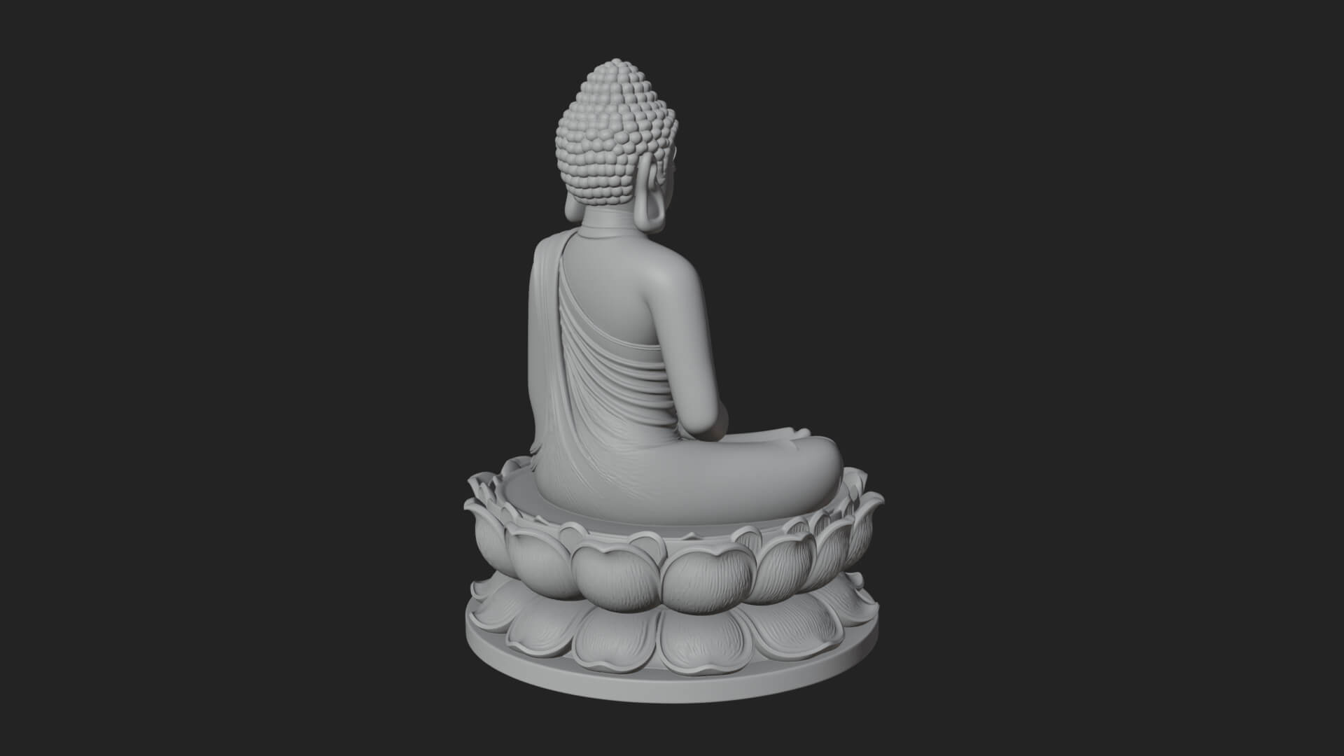 Seated Buddha on Lotus Statue Design 10 3D Print Model 3D Model