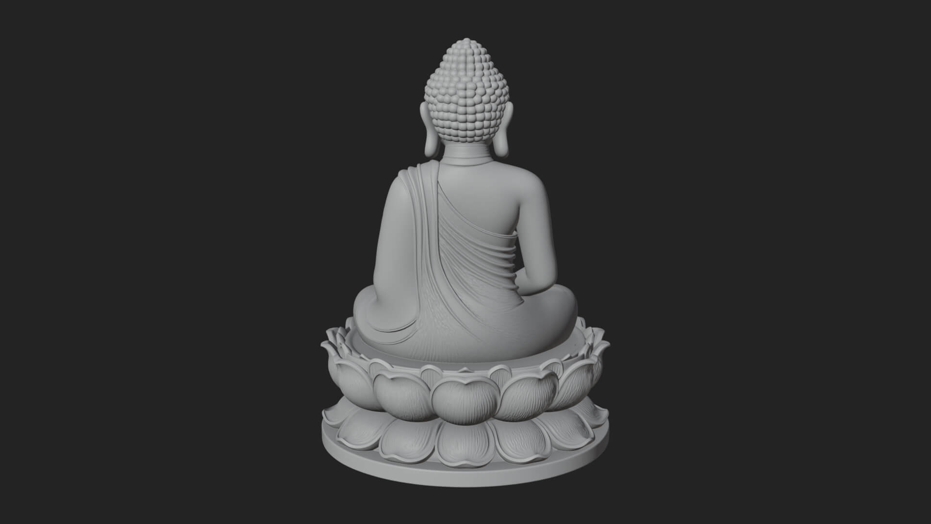 Seated Buddha on Lotus Statue Design 10 3D Print Model 3D Model