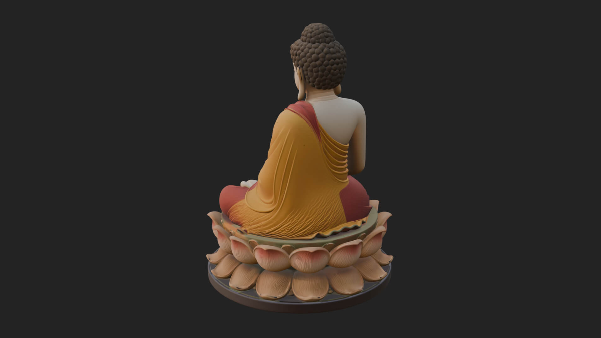 Seated Buddha on Lotus Statue Design 11 3D Print Model 3D Model