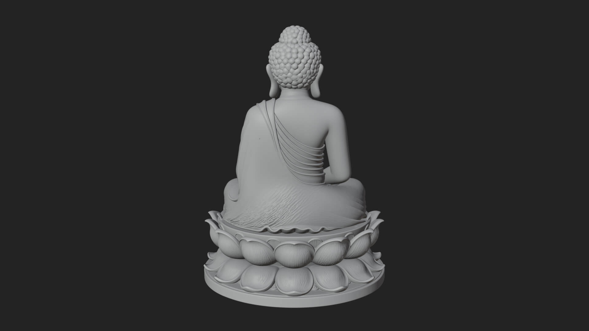Seated Buddha on Lotus Statue Design 11 3D Print Model 3D Model