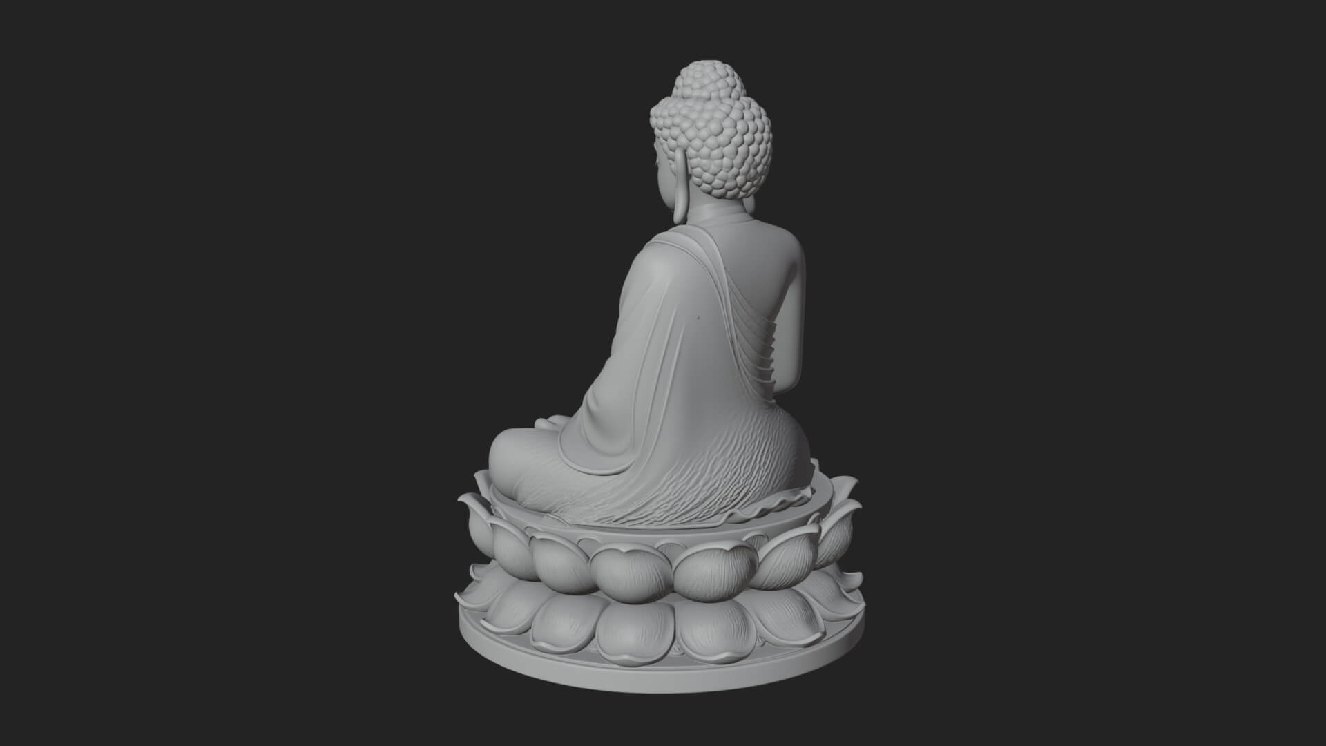 Seated Buddha on Lotus Statue Design 11 3D Print Model 3D Model