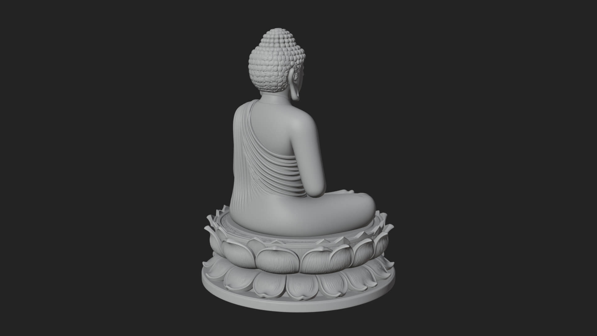 Seated Buddha on Lotus Statue Design 12 3D Print Model 3D Model