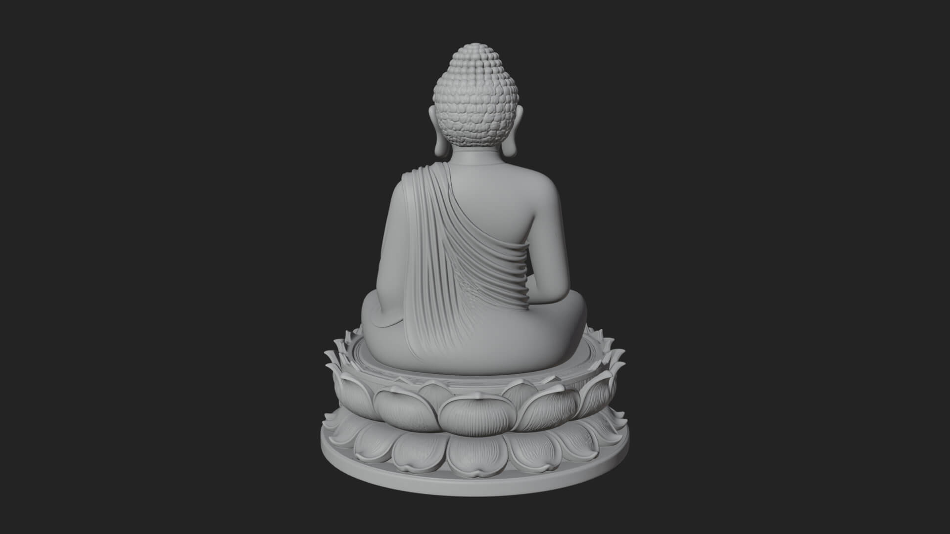 Seated Buddha on Lotus Statue Design 12 3D Print Model 3D Model