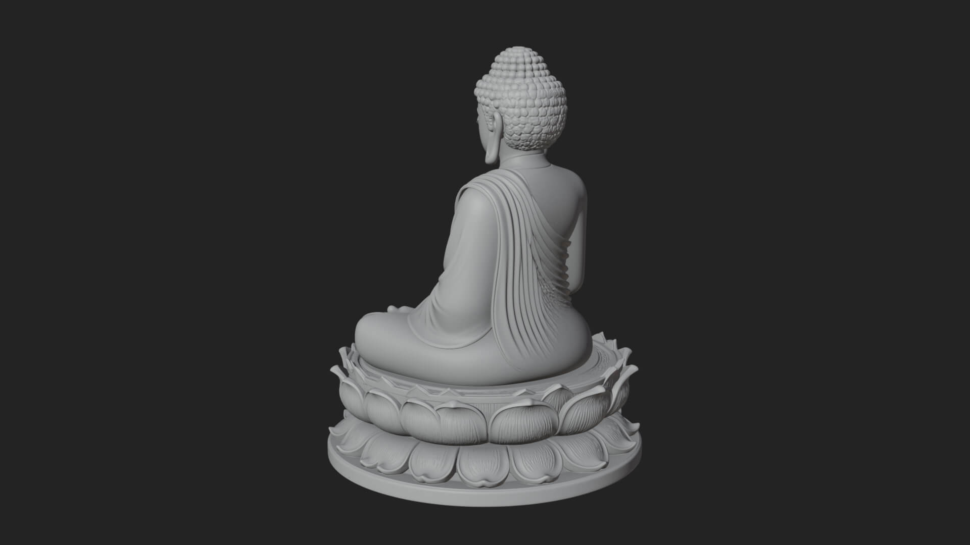 Seated Buddha on Lotus Statue Design 12 3D Print Model 3D Model