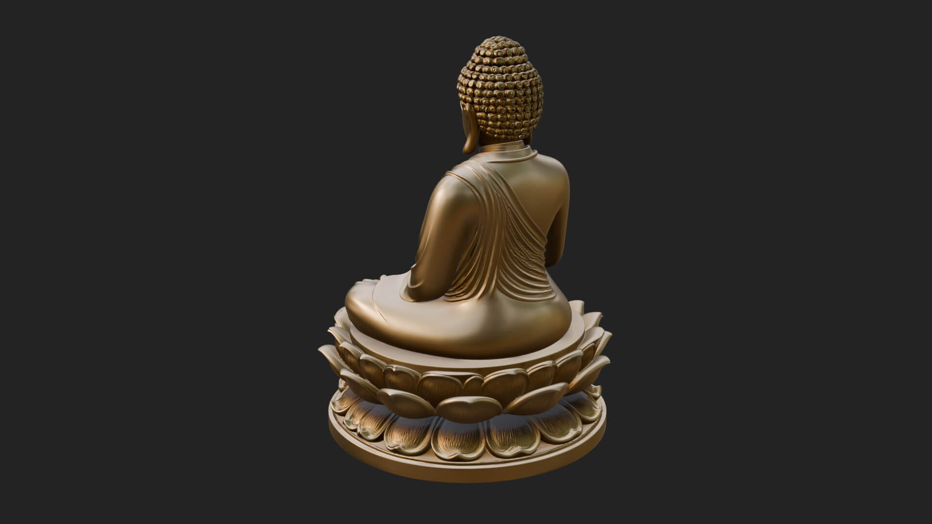 Seated Buddha on Lotus Statue Design 13 3D Print Model 3D Model