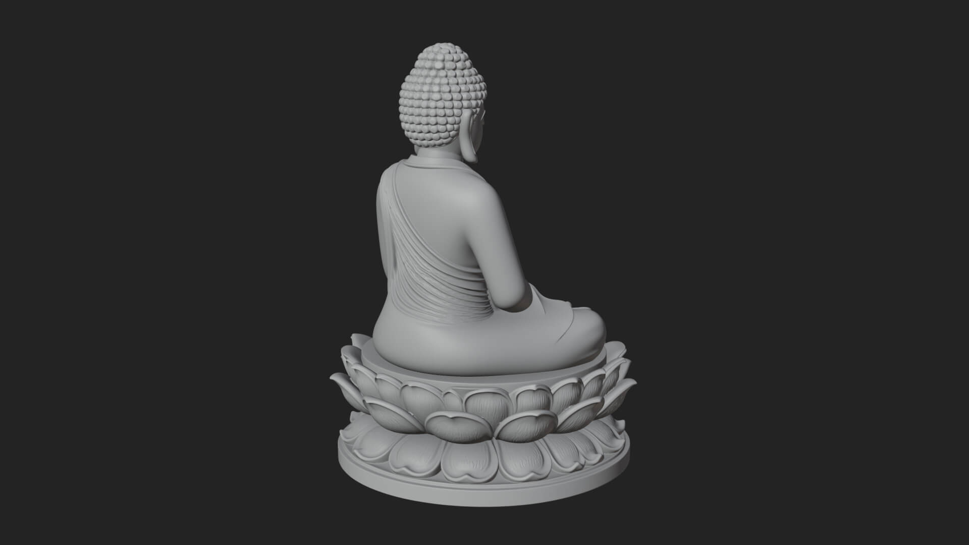 Seated Buddha on Lotus Statue Design 13 3D Print Model 3D Model