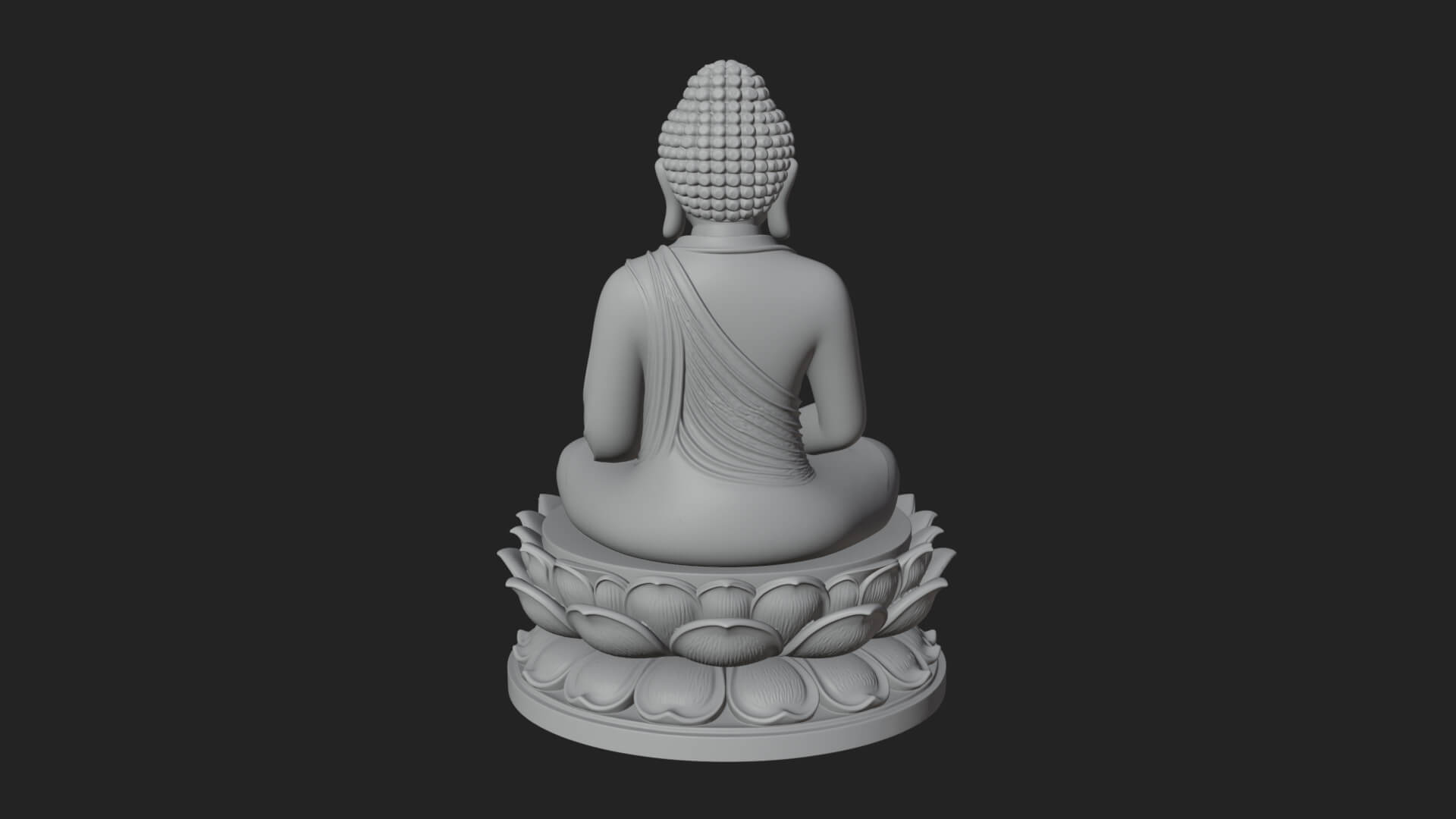 Seated Buddha on Lotus Statue Design 13 3D Print Model 3D Model
