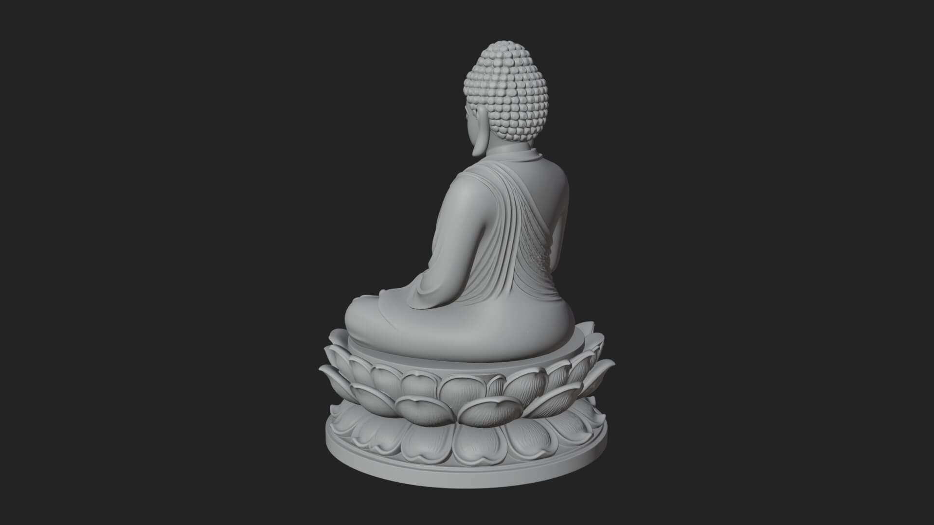 Seated Buddha on Lotus Statue Design 13 3D Print Model 3D Model