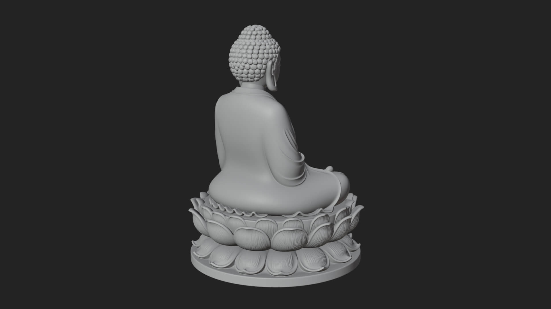 Seated Buddha on Lotus Statue Design 14 3D Print Model 3D Model