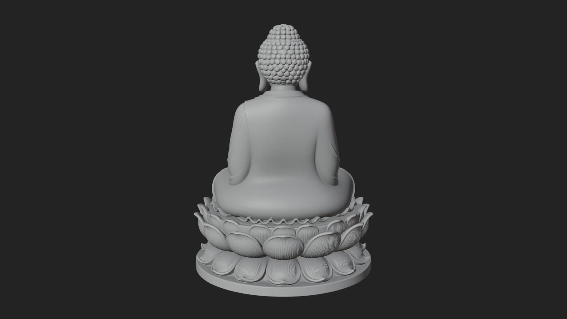 Seated Buddha on Lotus Statue Design 14 3D Print Model 3D Model