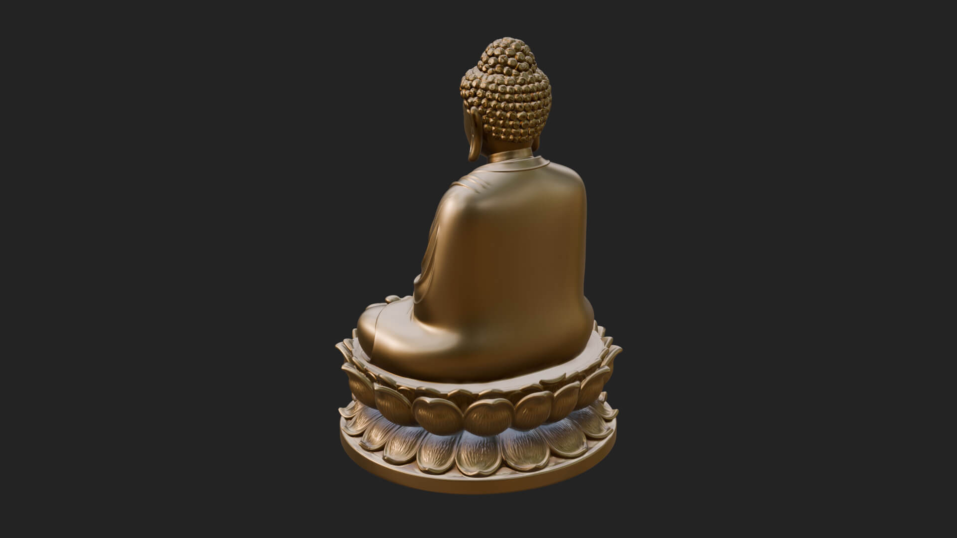 Seated Buddha on Lotus Statue Design 15 3D Print Model 3D Model