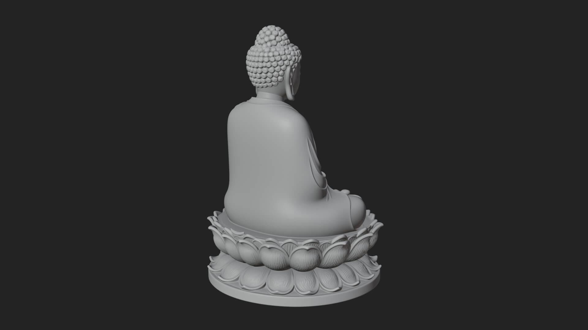 Seated Buddha on Lotus Statue Design 15 3D Print Model 3D Model