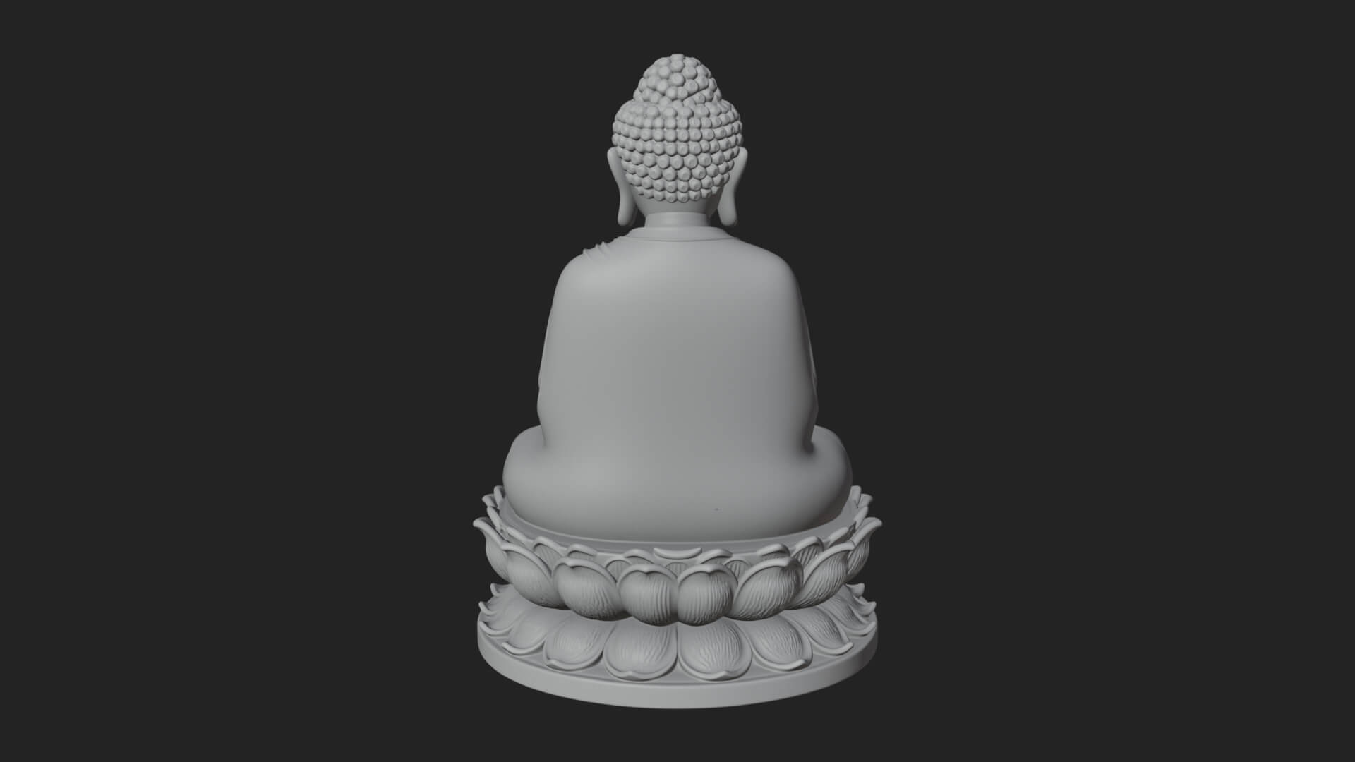 Seated Buddha on Lotus Statue Design 15 3D Print Model 3D Model