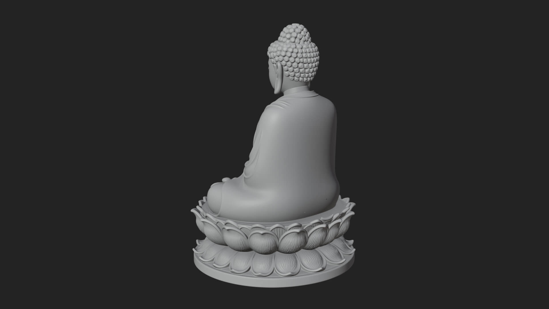 Seated Buddha on Lotus Statue Design 15 3D Print Model 3D Model