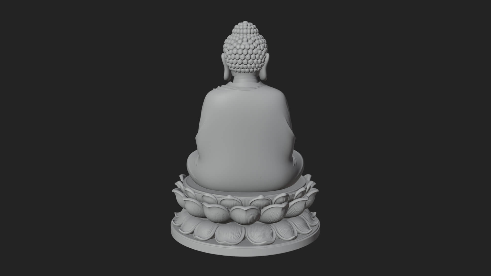 Seated Buddha on Lotus Statue Design 17 3D Print Model 3D Model