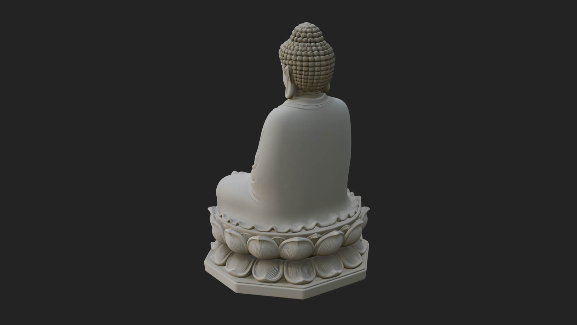 Seated Buddha on Lotus Statue Design 20 3D Print Model 3D Model